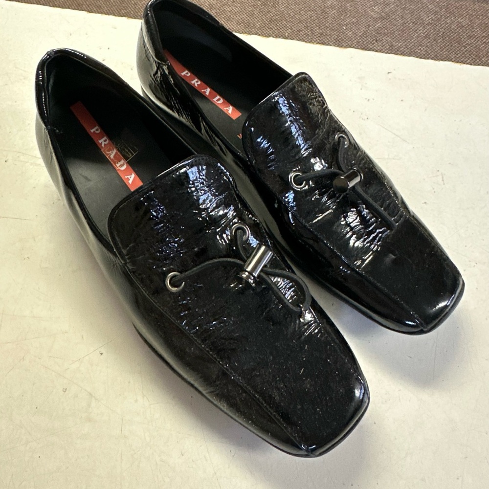 Prada Women's Black Glossy Loafers